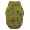 Combed Cotton Cable Knit Sweater for Dogs, Herb Green