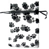 Paw Print Organza Gift Bags 5" x 6.5" (Set of 6)