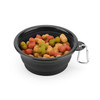 Collapsible Silicone Pet Bowl w/Carabiner - Black