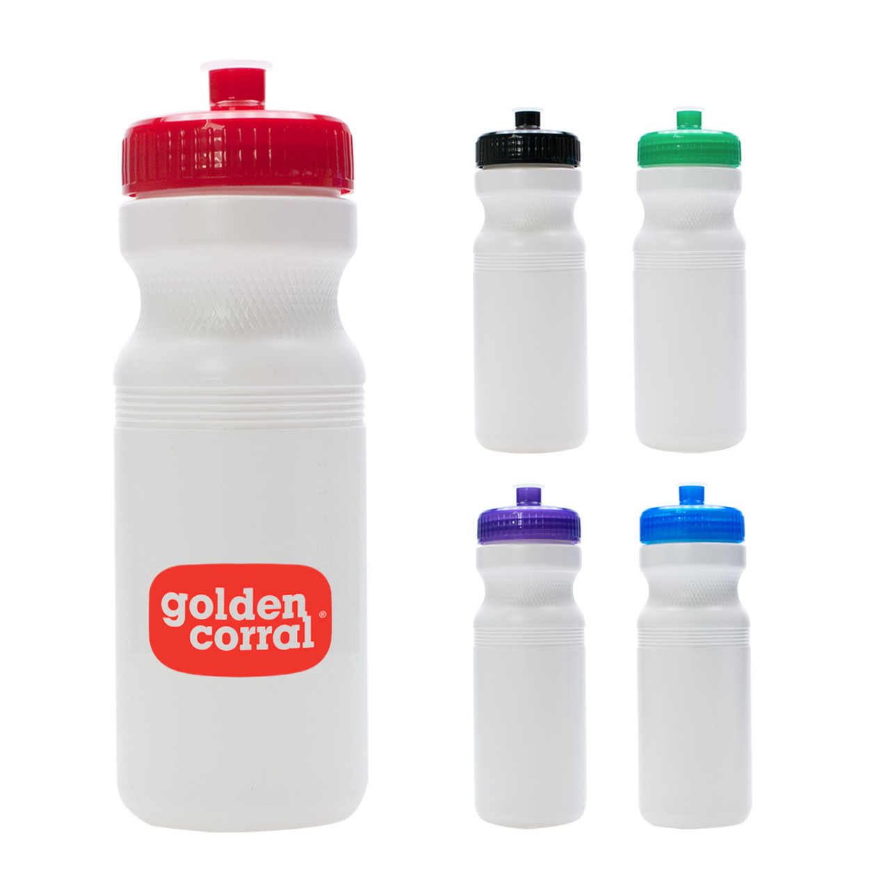 Custom 24 oz. Plastic Water Bottles with Lid