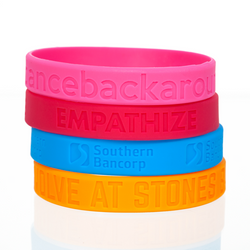 Custom Silicone Wristbands - Debossed with Color Fill Custom Silicone Wristbands - Debossed with Color Fill