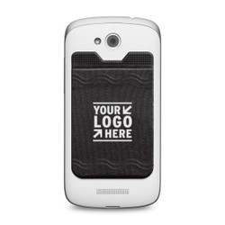 Custom Printed Cell Phone Credit Card Holder with RFID PROtect - Black Custom Printed Cell Phone Credit Card Holder with RFID PROtect - Black