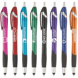 Logo Ballpoint Pens - Stratus Stylus with Grip Logo Ballpoint Pens - Stratus Stylus with Grip