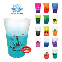Promotional Cold Liquid Color Change Mood 17oz Stadium Cups Promotional Cold Liquid Color Change Mood 17oz Stadium Cups