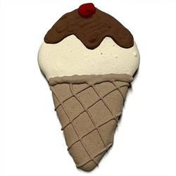 Ice Cream Cone Shaped Dog Cookies (Case of 12 Treats)