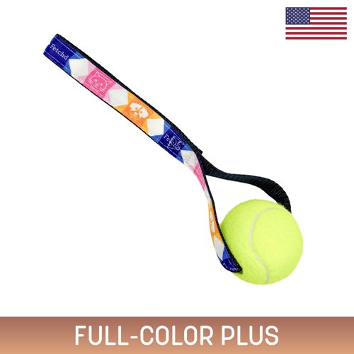 Tennis Ball Toss Toy for Dogs with Promotional Strap
