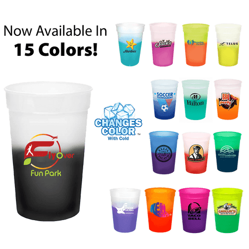 Promotional Cold Liquid Color Change Mood 12oz Stadium Cups Promotional Cold Liquid Color Change Mood 12oz Stadium Cups