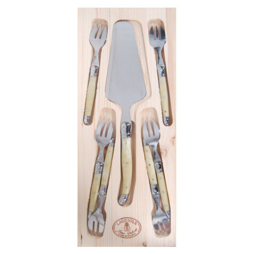 Jean Dubost Deluxe Laguiole Light Horn 7 Piece  Cake Set