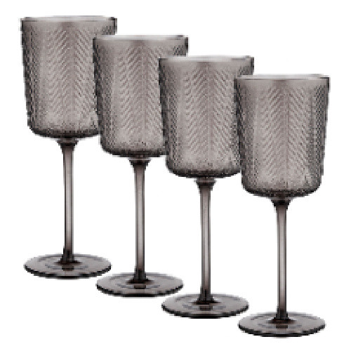 Artemis Charcoal Wine Glass by Ladelle - set of 4