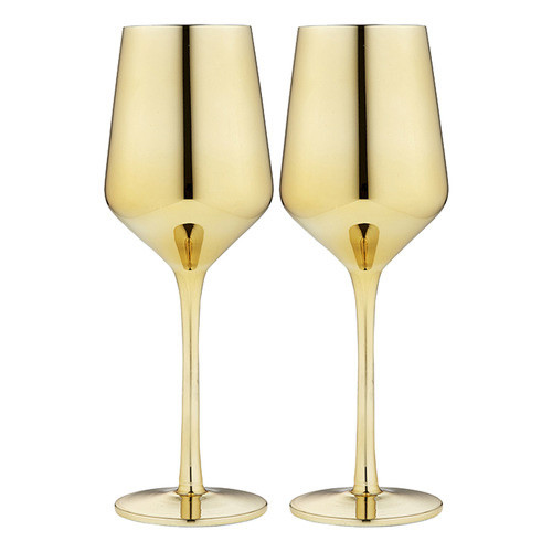 Tempa Aurora Gold 2 pk Wine Glass by Ladelle