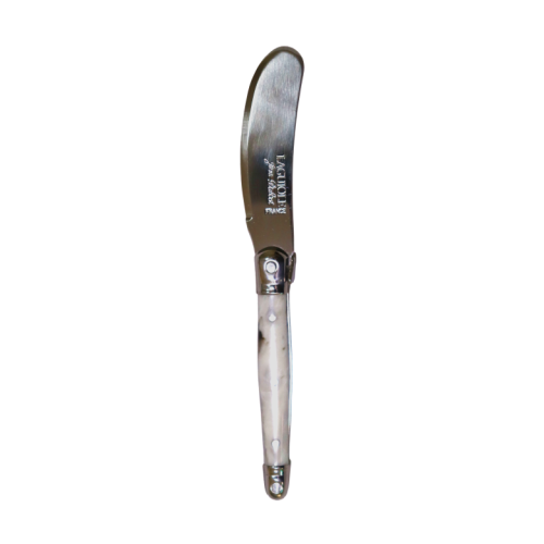 Laguiole Jean Dubost Deluxe Butter Knife - White Marble