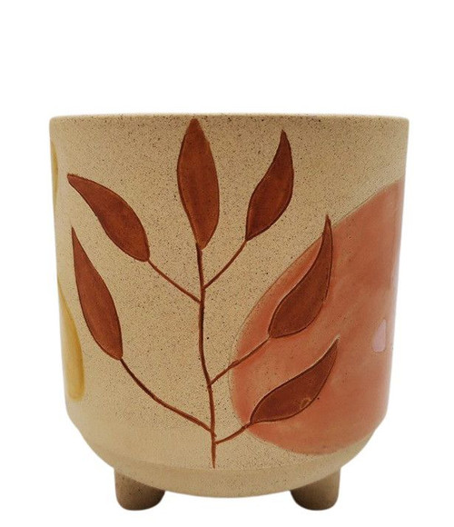 Urban Products Haven Leaves Vase/Planter with Legs Pink