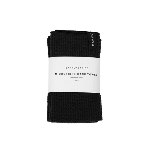 Barkly Basics Black Microfibre Hand Towel 3 Pack