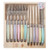 Jean Dubost Laguiole Simplicite Pastel 12 piece steak knife and fork set