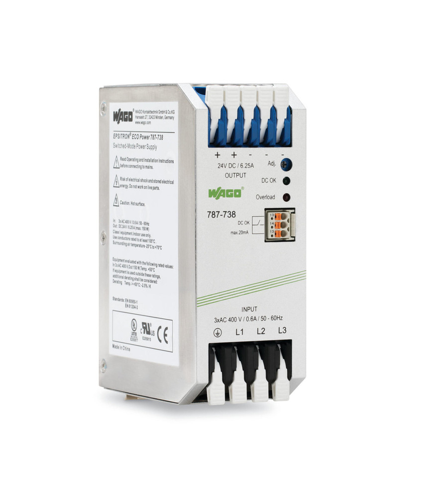 WAGO EPSITRON® ECO 3Phase Power Supply Units 24VDC 6.5Amp Version