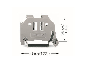 Wago End-Stop Screwless Snap-on 10mm Wide for T35 Din Rail - Grey; Bag Qty 25