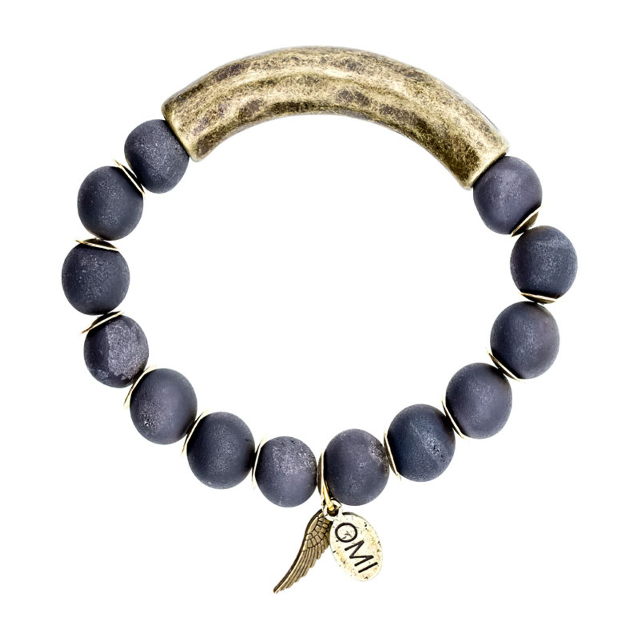 Buy wholesale Golden Jerry bracelet with black Agate stones