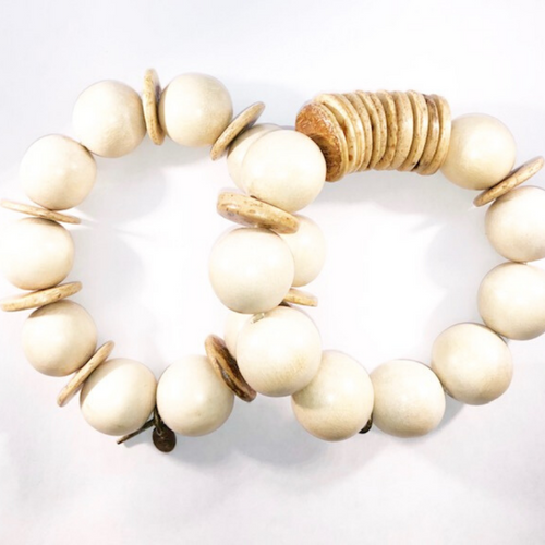 SHE is Grateful Cream Wood Duo with Wood Spacers 20MM