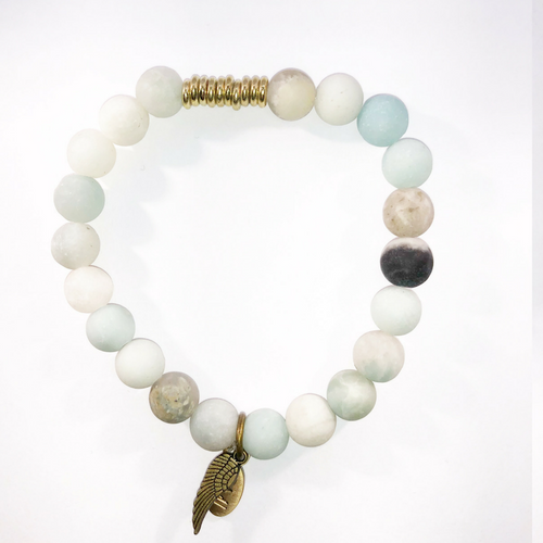 Amazonite with gold round grouped spacers8MM Amazonite with gold round grouped spacers8MM