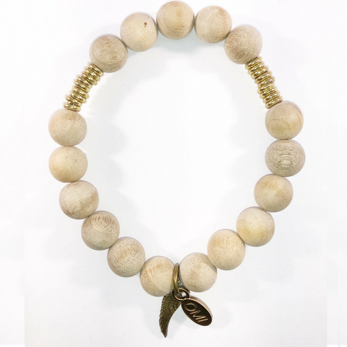 Silk Wood with gold spacers 10MM Silk Wood with gold spacers 10MM
