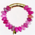 Love hot pink agate rondelle with gold bar 12MM Love hot pink agate rondelle with gold bar 12MM