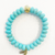 Sea la Vie Turquoise rondelle with gold cube 10MM