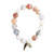 Blush Druzy Stone Bead Bracelet with Gold Spacers - 10mm