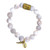 Matte Natural Agate Stone Bead Bracelet with Bronze Tube- 10mm Matte Natural Agate Stone Bead Bracelet with Bronze Tube- 10mm
