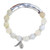 Faceted New Jade Stone Bead Bracelet with Silver Bar - 10mm Faceted New Jade Stone Bead Bracelet with Silver Bar - 10mm