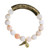 Matte Peach Aventurine Bead Bracelet with Bronze Bar - 10mm Matte Peach Aventurine Bead Bracelet with Bronze Bar - 10mm