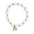Matte White Agate Stone Bead Bracelet with Gold Discs All Around- 10mm Matte White Agate Stone Bead Bracelet with Gold Discs All Around- 10mm