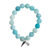 Amazonite Bead Bracelet with Silver Tone Charms - 10 mm-Wholesale Amazonite Bead Bracelet with Silver Tone Charms - 10 mm-Wholesale