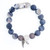 Dark Matte Grey Druzy Stone Bead Bracelet with Silver Tube- 10mm-Wholesale Dark Matte Grey Druzy Stone Bead Bracelet with Silver Tube- 10mm-Wholesale