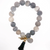 Grey druzy with black tassel and druzy charm 10MM Grey druzy with black tassel and druzy charm 10MM