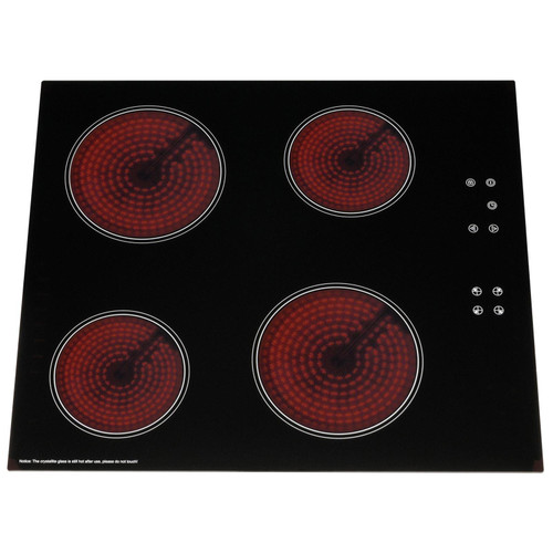 Built-in Ceramic Electric Hob In Black, 58cm Wide
