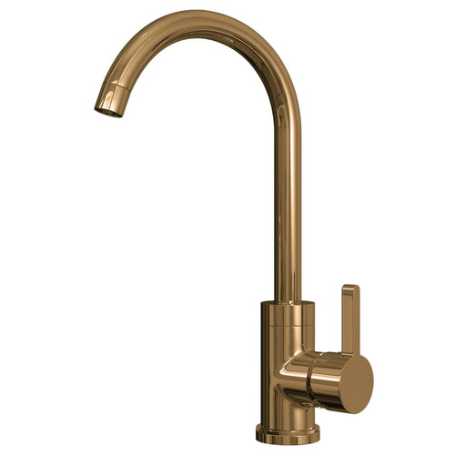 Gold Kitchen Mixer Tap, Swan Neck, Single Lever, Monobloc - SIA KT26GO