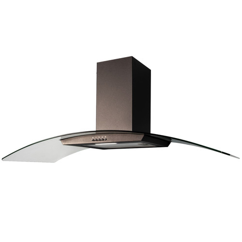 SIA CGH110BL Black 110cm Curved Glass Chimney Cooker Hood Kitchen Extractor Fan