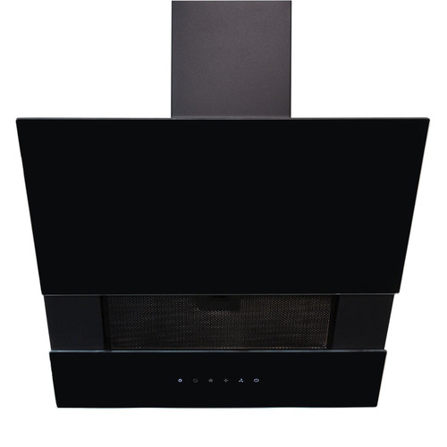 SIA AGTC60BL 60cm Black Angled Glass Touch Control Cooker Hood Extractor Fan