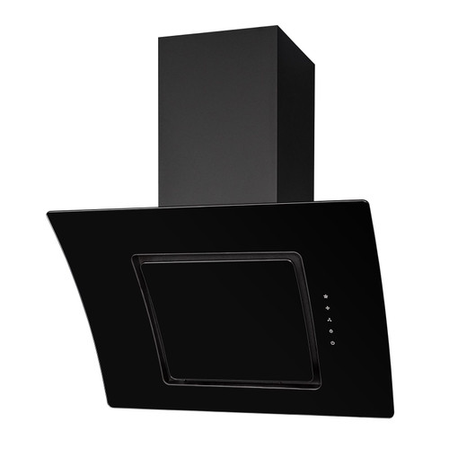 SIA AT61BL 60cm Black Touch Control Angled Glass Cooker Hood Extractor Fan