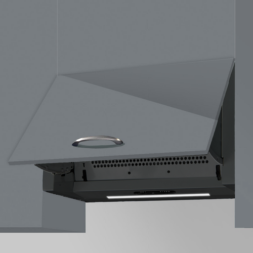 SIA INT60BL 60cm Black Integrated Built In Cooker Hood Kitchen Extractor Fan