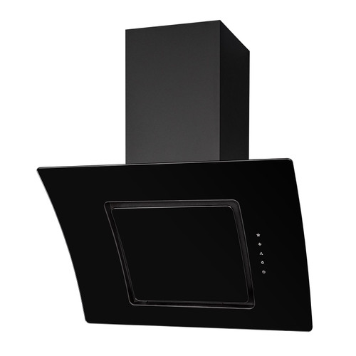 SIA AT71BL 70cm Touch Control Black Angled Glass Cooker Hood Extractor Fan