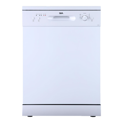 60cm White Freestanding Dishwasher, 12 Places - SIA SFSD60W