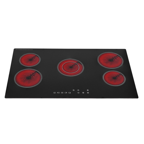 SIA CERH90BL 86cm Black 5 Zone Frameless Touch Control Electric Ceramic Hob