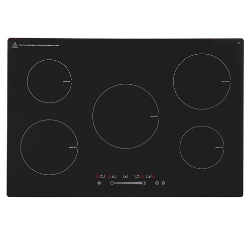 SIA INDH75BL 75cm Black Touch Control 5 Zone Induction Hob With Child lock