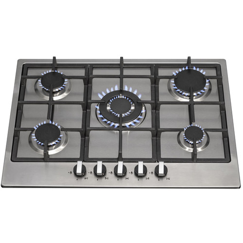 SIA R6 70cm Stainless Steel 5 Burner Gas Hob With Cast Iron Pan Supports And FFD