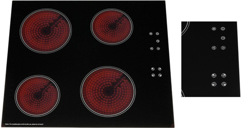 60cm Electric Ceramic Hob, 4 Zone - CERH615BL