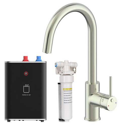 SIA BWT3NI Nickel 3-in-1 Instant Boiling Hot Water Tap Including Tank & Filter