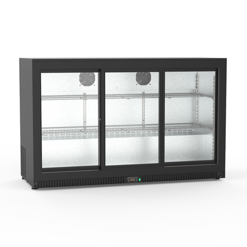 SIA SBB290BL3 Black 290L Commercial Back Bar Fridge With Sliding Doors