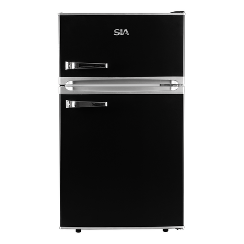 SIA RFM88K 88L Freestanding Under Counter Retro Fridge Freezer - Black