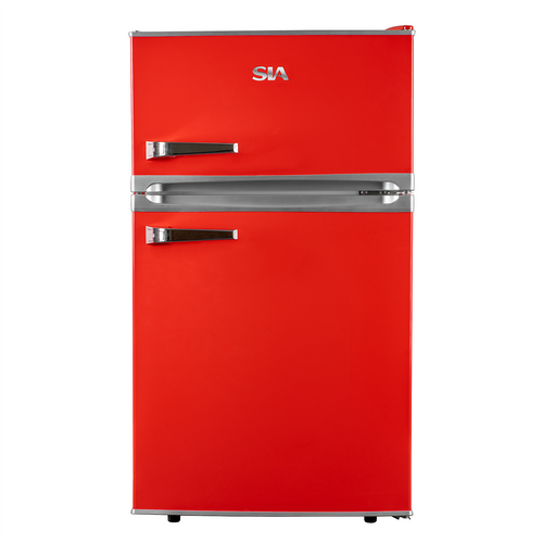 SIA RFM88R 88L Freestanding Under Counter Retro Fridge Freezer - Red